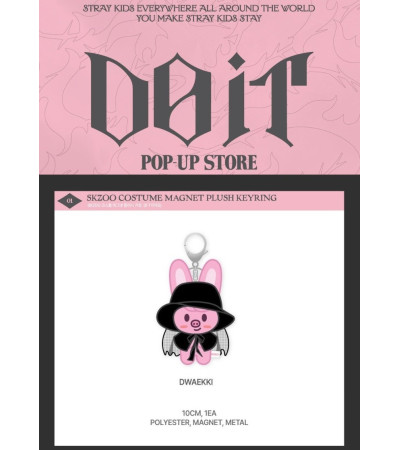 STRAY KIDS - POP-UP STORE DO IT - SKZOO COSTUME MAGNET PLUSH KEYRING VER. DWAEKKI / Preorder