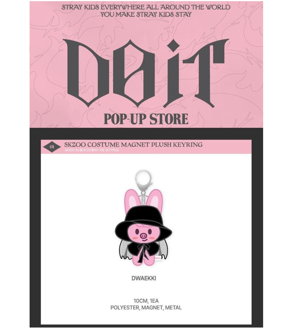 STRAY KIDS - POP-UP STORE DO IT - SKZOO COSTUME MAGNET PLUSH KEYRING VER. DWAEKKI / Preorder