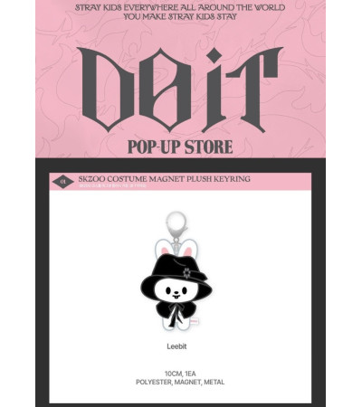 STRAY KIDS - POP-UP STORE DO IT - SKZOO COSTUME MAGNET PLUSH KEYRING VER. LEEBIT / Preorder