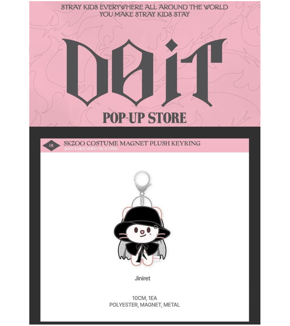 STRAY KIDS - POP-UP STORE DO IT - SKZOO COSTUME MAGNET PLUSH KEYRING VER. JINIRET / Preorder