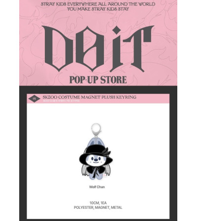 STRAY KIDS - POP-UP STORE DO IT - SKZOO COSTUME MAGNET PLUSH KEYRING VER. WOLF CHAN