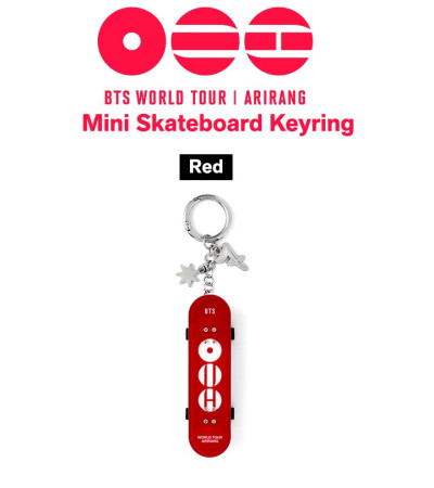 BTS - ARIRANG - OFFICIAL MD MINI SKATEBOARD KEYRING VER. RED / Preorder