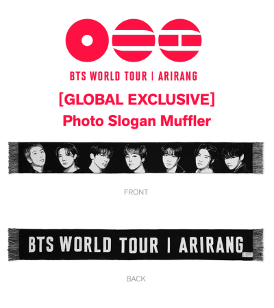 BTS - ARIRANG - OFFICIAL MD PHOTO SLOGAN MUFFLER / Preorder