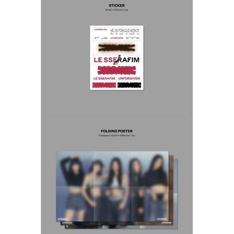 Album LE SSERAFIM Unforgiven - Version Dusty Amber + Cadeaux Store - Édition Limitée K-Pop