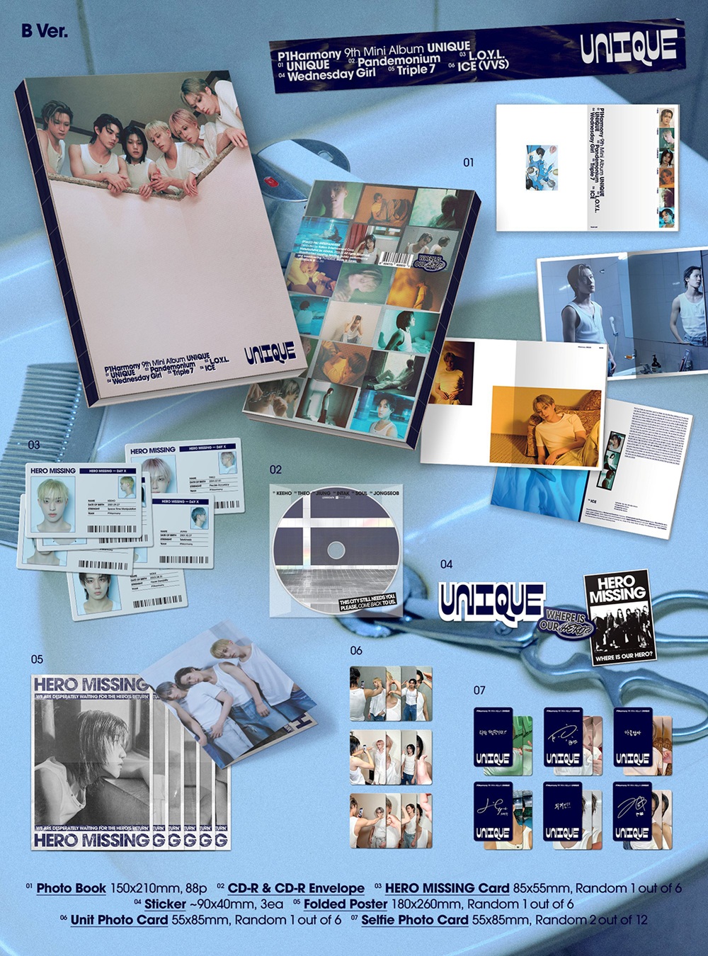 P1 Harmony - 9th mini album [UNIQUE] (Photobook Ver.) (3 TYPES Random) kpop 8804775458613