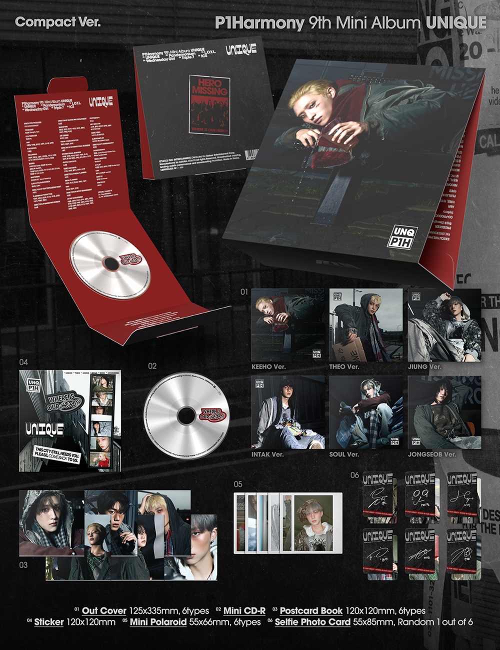P1 Harmony - 9th mini album [UNIQUE] (Compact Ver.) (6 TYPES Random) 8804775458620